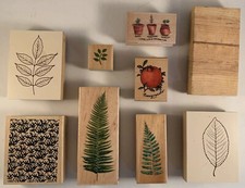 Lot 9 Floral, Leafy, Plants, Fruit Rubber Stamps Greenery, Leaf Pattern