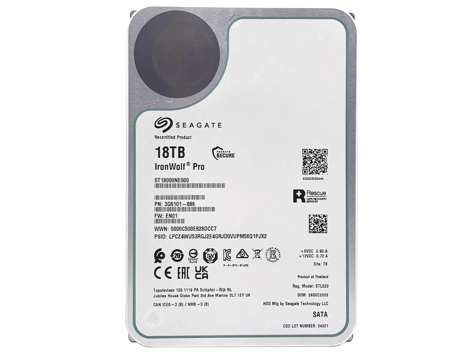 Seagate IronWolf Pro 18TB 7200RPM SATA 6Gb/s 3.5" NAS Hard Drive - ST18000NE000 - Image 4 of 4