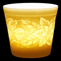 Teelichthalter Weihnachtsstern Windlicht Kerzenhalter Weiß Bisquit Porzellan 9Cm