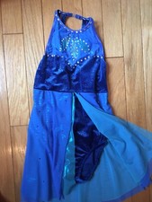 lyrical dance costume adult medium blue