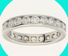 Diamond Eternity Wedding Band Anniversary Ring 2.18CT Platinum 4MM Size 6.75