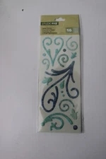 K&Company Studio112 16PC Blue Swirls Epoxy Stickers Scrapbooking Crafts Art