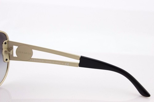 NEW Genuine VERSACE Rock Icons Pale Gold Shield Metal Sunglasses VE 2166 1252/8G - Picture 8 of 10