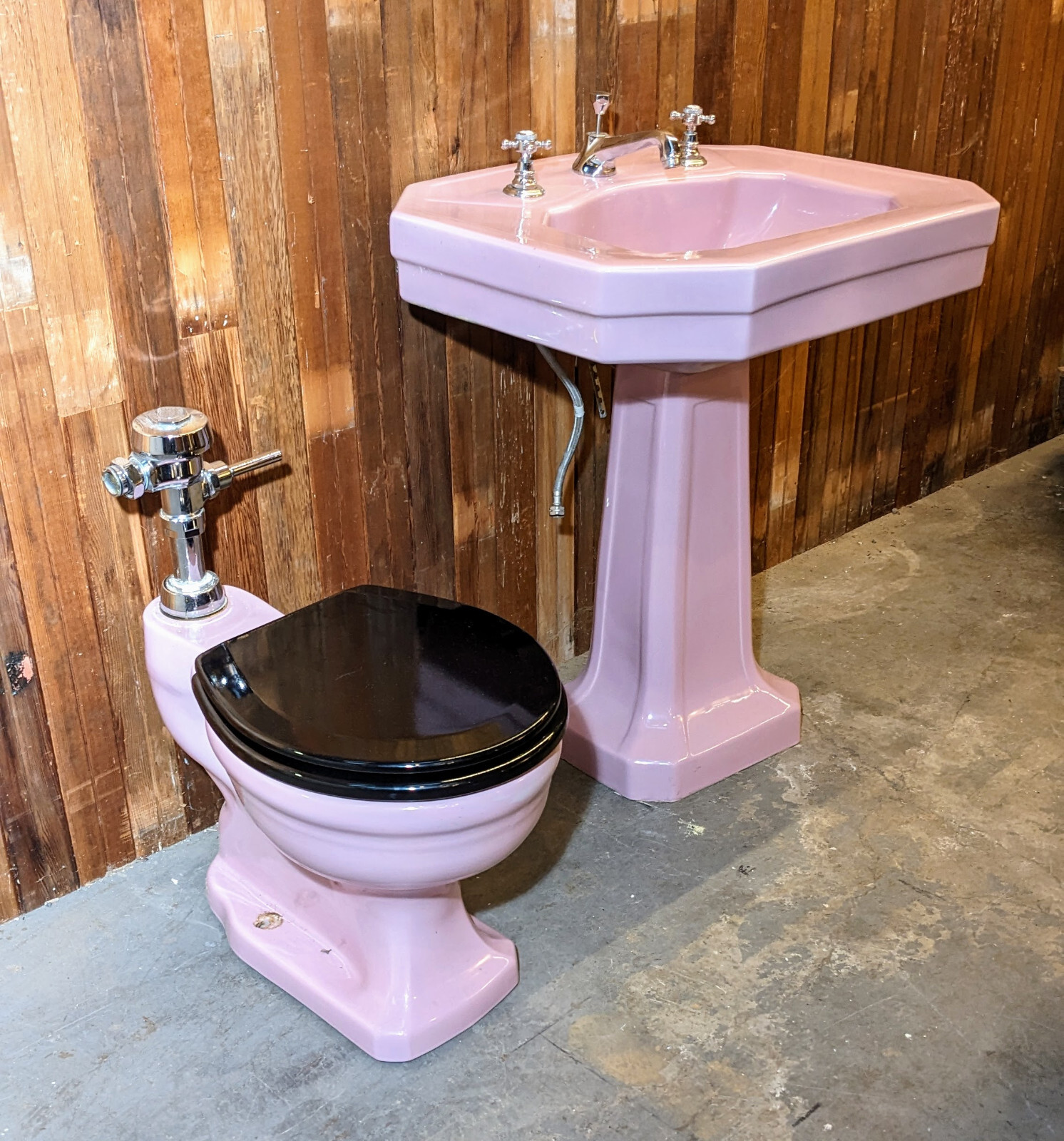 1931 Vintage RosePink Eljer Toilet and Pedestal Sink Matching Set eBay