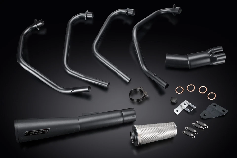 Silenciador megáfono negro cerámica escape completo Honda CB550F Supersport 1977-78 Foto 2 de 4