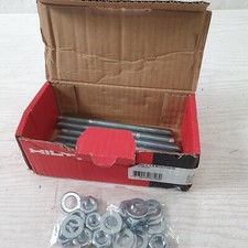 Box Of 6 Hilti Fixings  HAS-E-5.8  M12X110/28 with Nuts and Washers 332221 - O3