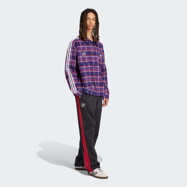 adidas x Korn Overshirt Purple Flannel JG1334 Size JP XS-3XL adidas x Korn Overshirt Purple Flannel JG1334 Size JP XS-3XL