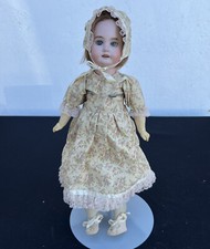 Antique 1894 Porcelain Head Jointed Girl Doll Bisque 16  Blue Eyes