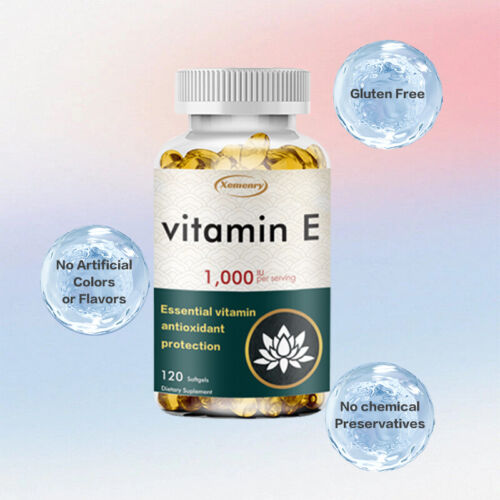 Vitamin E Capsules 1000IU - Skin Whitening, Reducing Wrinkles,Enhancing Immunity - Afbeelding 1 van 12