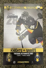 Vegas Golden Knights Game 04/41 William Carrier Inaugural Season Poster 10/17/17