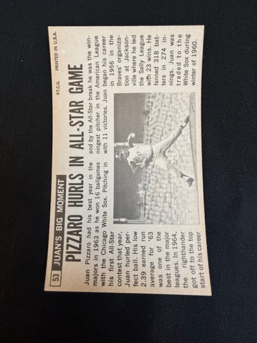 1964 TOPPS GIANT JUAN PIZARRO! #53! EXMT! (2) - Bild 2 von 2
