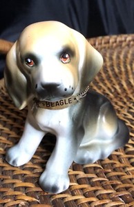Vintage Beagle Dog figurine made in Japan 4”x3”x2.5” Excellent Condition Puppy