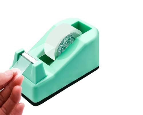 Desktop Tape Dispenser with Weighted Non-Skid Base, Heavy Duty Cute Tape