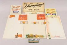 13 Pc Yuengling Lot Unused Vintage Beer Labels Pilsner Porter Bock Prize + Menus