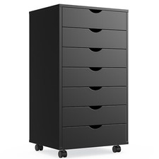 7 Drawer Filing Cabinet, Mobile Storage Cabinet Under Desk, Wooden, With Wheel