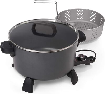 National Presto 10-Quart Kitchen Kettle XL Multi-Cooker, Steamer Deep-Fryer
