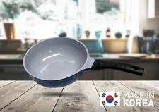 9" Ceramic Coating Interior and Exterior Cooking Wok, Cooking Pan Made In Korea