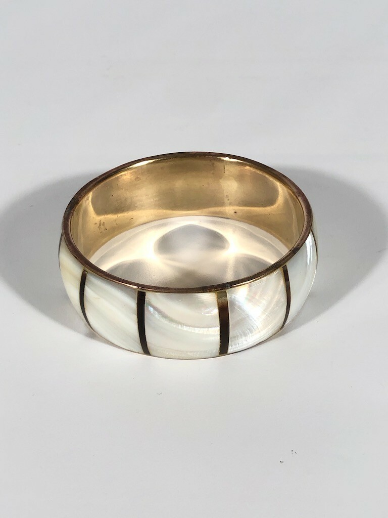 Inlaid Mother of Pearl Bangle Bracelet 3