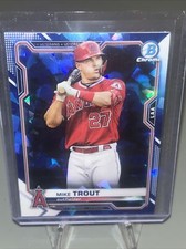 1-2021 BOWMAN CHROME SAPPHIRE EDITION MIKE TROUT#54 - ABSOLUTELY BEAUTIFUL CARD