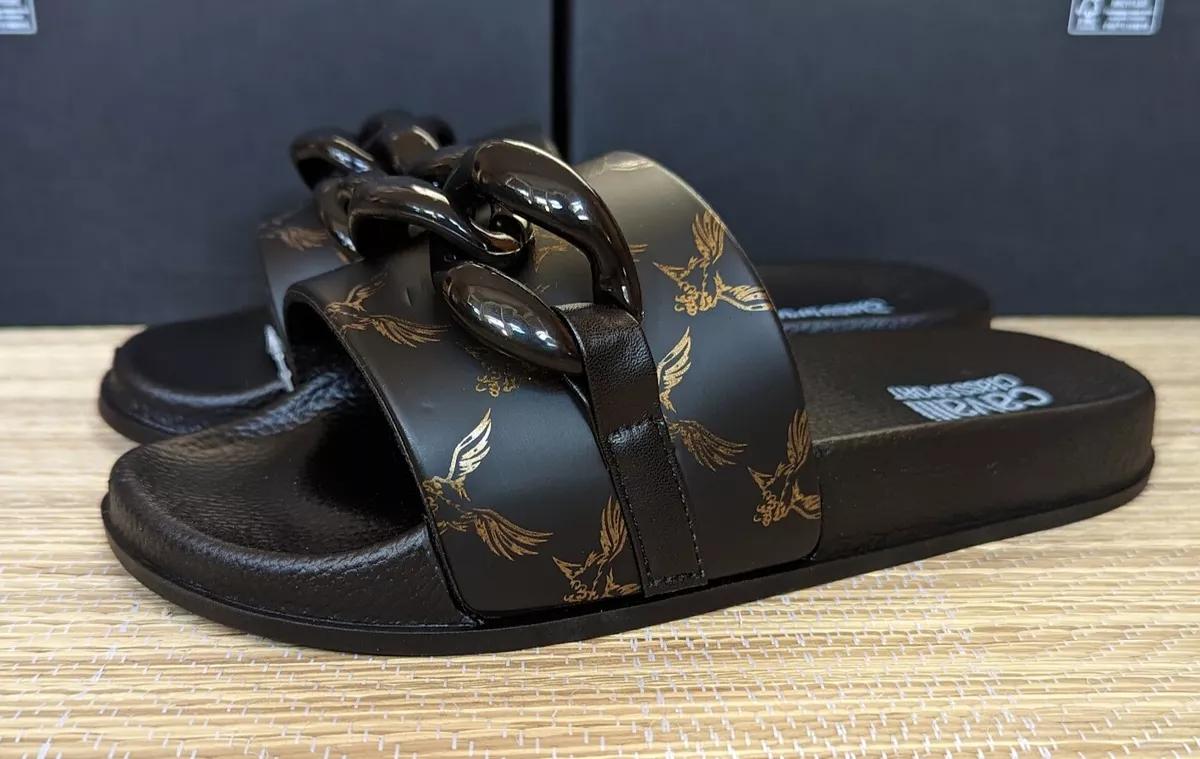Cavalli Class Sport women s sliders oversized chain decoration eBay