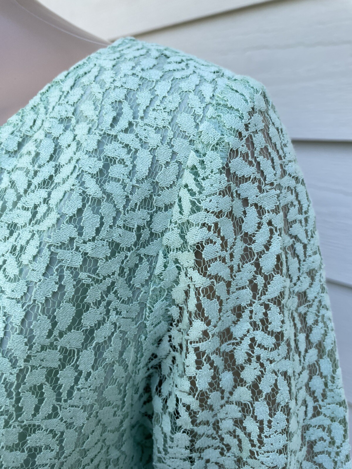 Pendleton 8P Mint Green Leaf Lace Overlay Cotton … - image 4