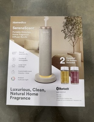 Brand New Homedics SereneScent Portable Waterless Home fragrance Diffuser Bundle
