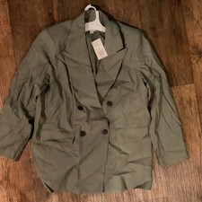 A New Day Women's Double Breasted Blazer Jacket Green Size Large