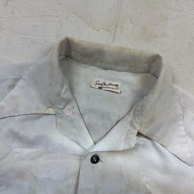Vintage 40s Sandy Mac Donald Rayon Loop Collar Shirt Atomic