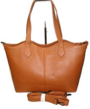 Gorgeous Genuine Light Brown Soft Leather Tote Shoulder Bag NWOT