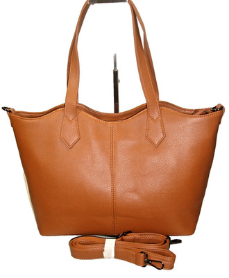Gorgeous Genuine Light Brown Soft Leather Tote Shoulder Bag NWOT!