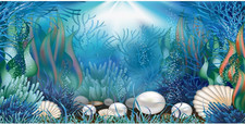 48x20 in Underwater Aquarium Backdrop Coral Pearls Fish Tank Background Tropi