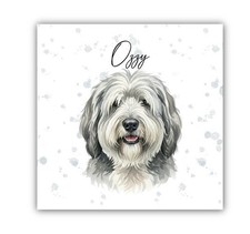 Old English Sheepdog Personalised Fridge Magnet Custom Gift Dog Locker Toolbox