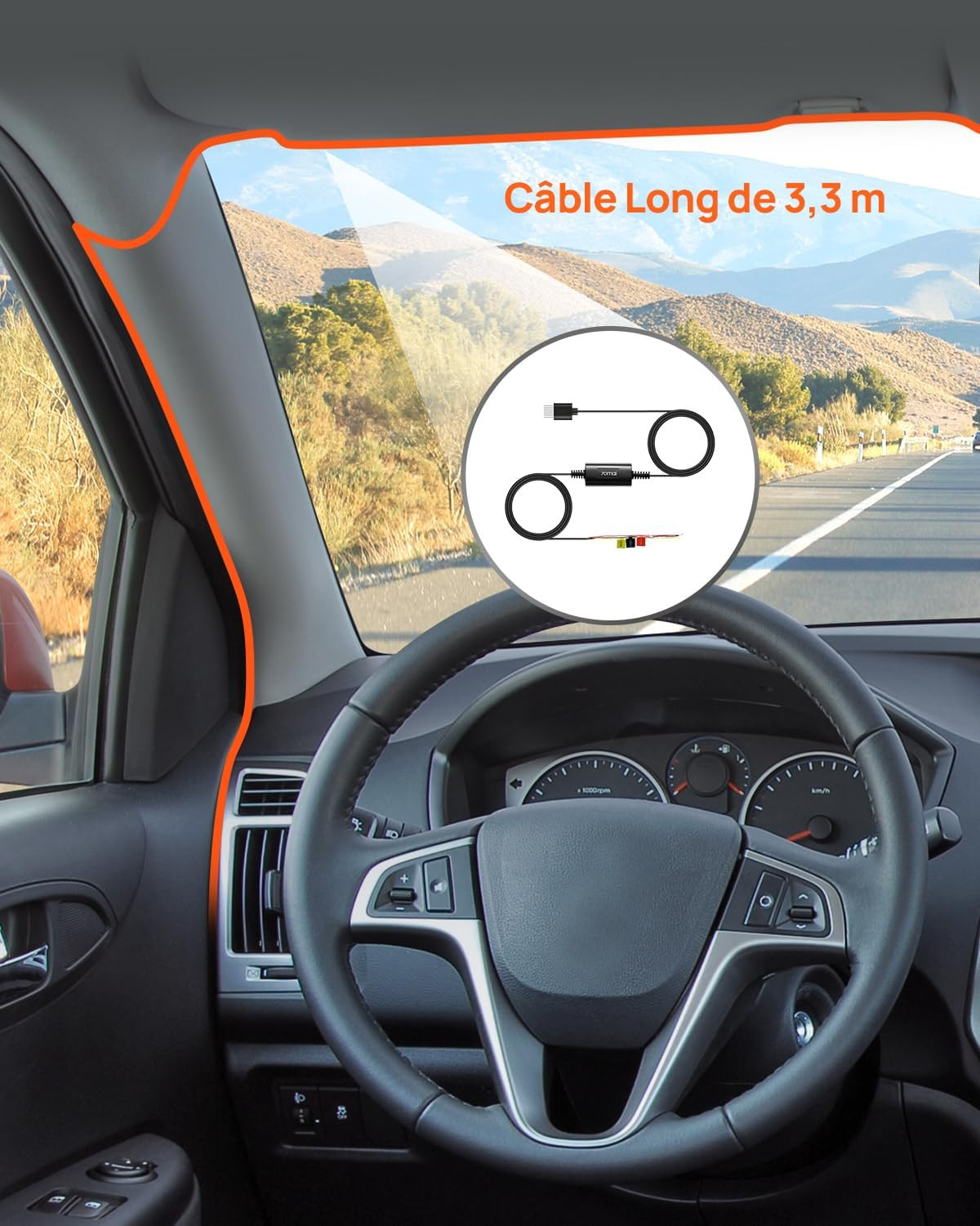 Kit câblage UP03 avec protection batterie auto pour dashcam 4K - 3