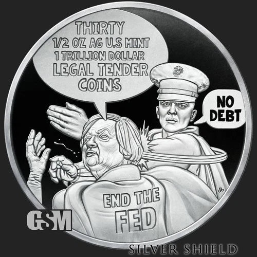 2023 1OZ Bitch Slap Banksters Proof  .999 Silver Shield Mini-Mintage 505 Minted