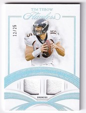 2025 Flawless TIM TEBOW Game-Used Dual Patch 12/25 - Denver Broncos