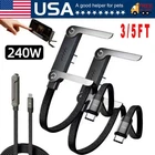 2-in-1 Invisible Holder Charger Cable–240W Fast Charging Cord with Phone Stand