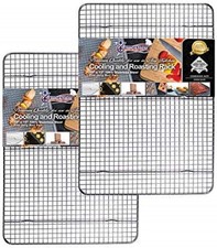 2x Premium Oven Grill Rack Wire Cooling Baking Roasting Jelly Roll Pan 38x25.4cm