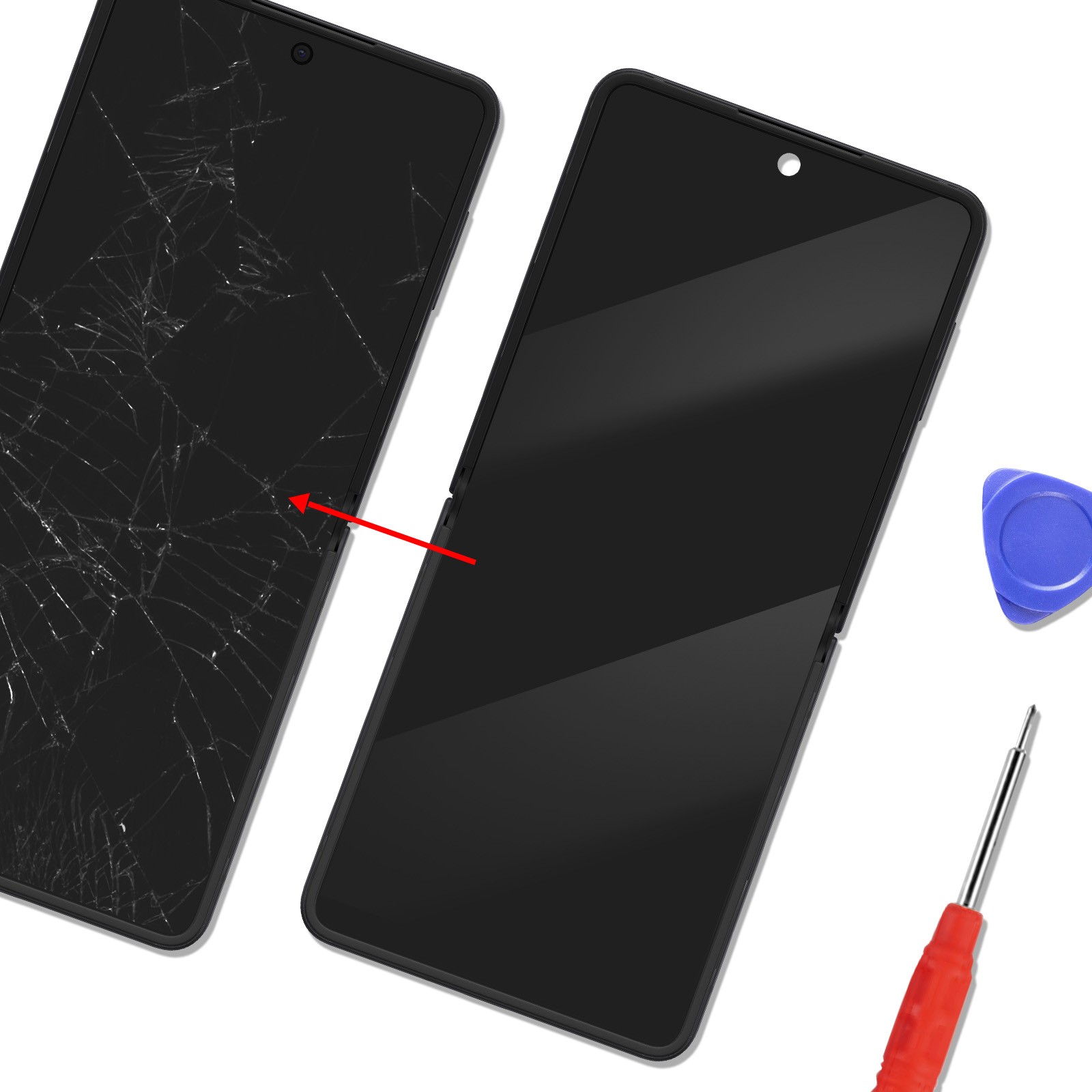 Écran cassé Galaxy Z Flip7 bloc complet avec vitre d'origine