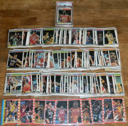 1987 FLEER BASKETBALL Complete Set 132 cards 10 Stickers #59 Michael Jordan PSA