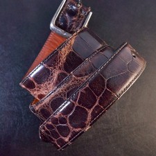 Ralph Lauren Vintage American Alligator Belt Aged Brown Circa 1990s Size 36