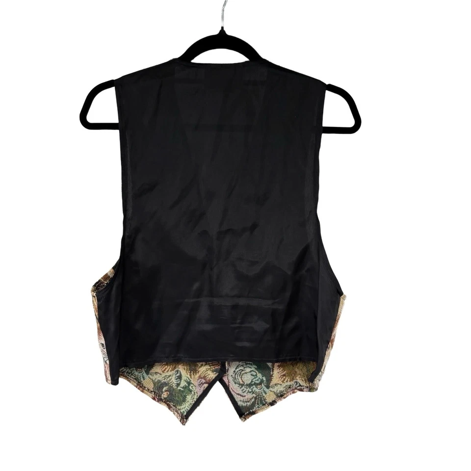 80’s 90’s FACETS Vest Womens S/M Kitten Cat Lady Pattern Tapestry Whimsical - Image 2 of 4