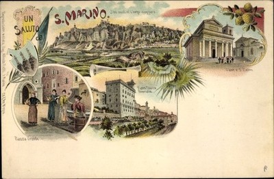Litho San Marino, Piazza Grande, Pieve e S. Pietro I tre monti ed... - 10215519