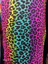 1 yard 4 way stretch Spandex Swimwear And Halloween Costumes Rainbow Leopard