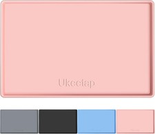Pink, Spill Proof Mat to Protect Floors, Feeding Mat for Food and Water Bow