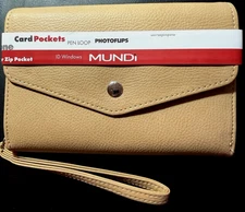 MUNDI Womans / CEO Clutch- Big Fat Wallet / Full Zip / TAN / Matte / New