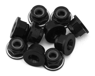 Avid RC 3mm Ringer Flanged Aluminum Locknut (Black) (10) [AVD10100-BLK]