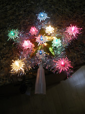WORKING Vintage Tinsel Tree Top Twinkle Star Steady Not Flashing Bulbs