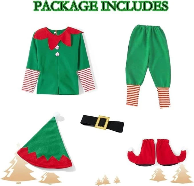 Disfraz de elfo de Navidad para niños pequeños talla 5-6T Foto 3 de 4