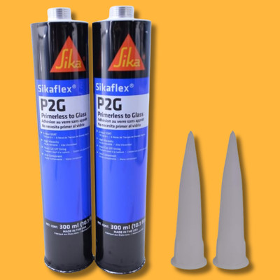 Auto Glass Windshield Urethane Glue Sikaflex P2G Primerless Adhesive x 2