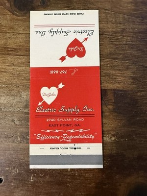 G1364 DeJohn Electric Supply Inc. East Point Georgia Vintage Matchbook Cover